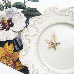 Pendant Starfish 925 Sterling Silver With Golden Fine Jewelry Accessories