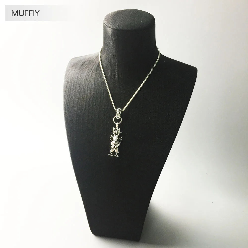 925 Silver Rabbit Pendant for Necklace Europe Vintage Gift