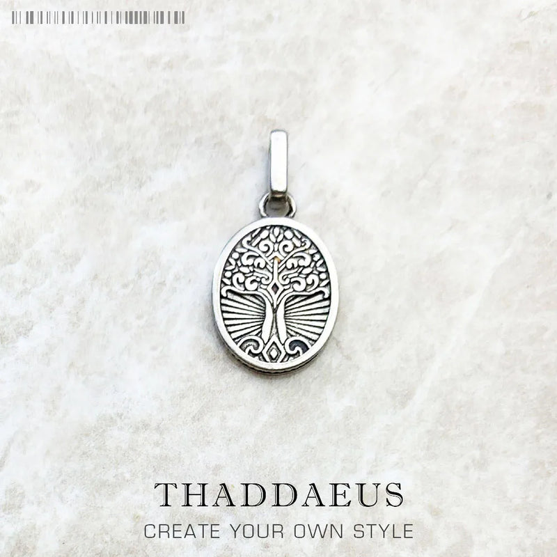 Stylised Tree Oval Summer Romantic 925 Sterling Silver Jewelry