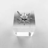 925 Silver Golden Pendant with Zirconia, European Styling