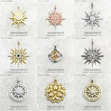 Sun Star CZ Pave 925 Sterling Silver Fine Jewelry Europe Style Gift