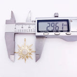 Sun Star CZ Pave 925 Sterling Silver Fine Jewelry Europe Style Gift