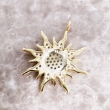 Sun Star CZ Pave 925 Sterling Silver Fine Jewelry Europe Style Gift