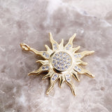 Sun Star CZ Pave 925 Sterling Silver Fine Jewelry Europe Style Gift