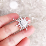 Sun Stone Pave Pendant 925 Sterling Silver Gift