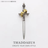 Pendant Sword With Crown 2021 Fine Jewelry Bijoux Accessories Vintage Gift