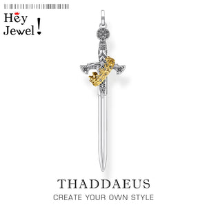 Vintage Europe Style Pendant Sword With Crown Necklace