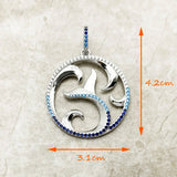 925 Sterling Silver Dolphin Pendant Tail Fin And Wave Fine Jewelry Cheerful Gift