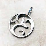 925 Sterling Silver Dolphin Pendant Tail Fin And Wave Fine Jewelry Cheerful Gift