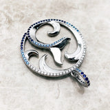 925 Sterling Silver Dolphin Pendant Tail Fin And Wave Fine Jewelry Cheerful Gift