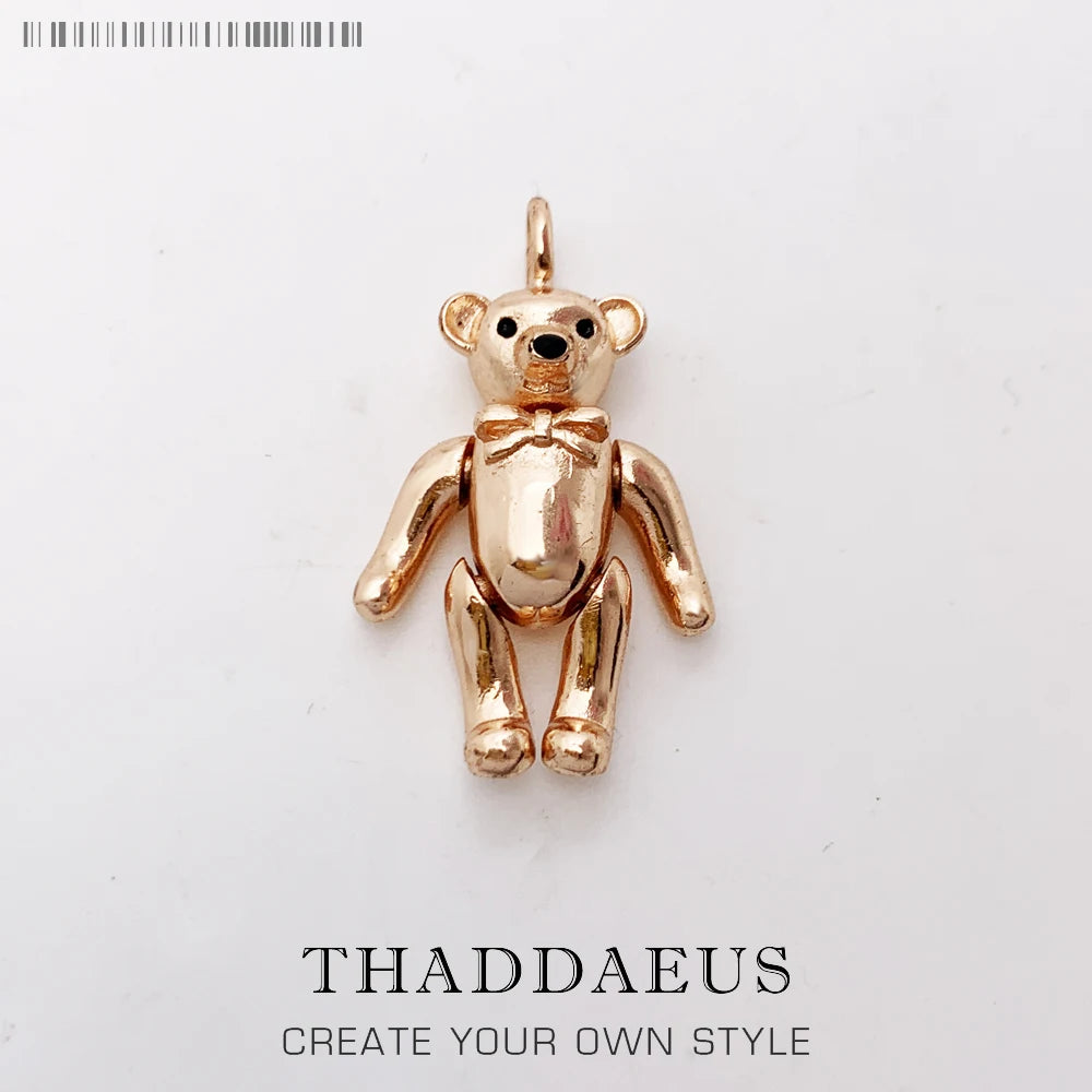 Pure Rose Teddy Bear Pendant 2019 Europe Bijoux Accessorie Gift