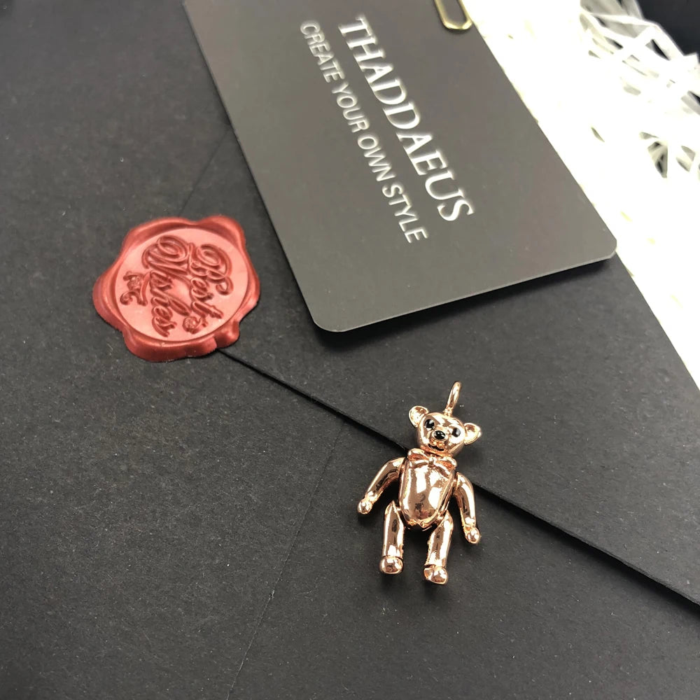 Pure Rose Teddy Bear Pendant 2019 Europe Bijoux Accessorie Gift