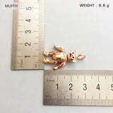 Teddy Bear Rose Pendant in 925 Sterling Silver - Romantic Love Gift