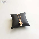 Teddy Bear Rose Pendant in 925 Sterling Silver - Romantic Love Gift
