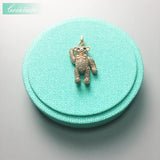 Teddy Bear Rose Key Chain Pendant 3.3cm Women Gift Europe Jewelry