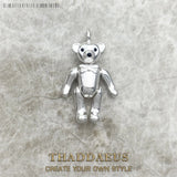 Winter Teddy Bear Pendant 925 Sterling Silver Fine Jewelry Gift