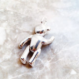 Winter Teddy Bear Pendant 925 Sterling Silver Fine Jewelry Gift