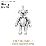 Winter Teddy Bear Pendant 925 Sterling Silver Fine Jewelry Gift
