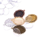 Oval Pendant Trays Bezel Jewelry Blanks Setting Base Frame Metal Charms