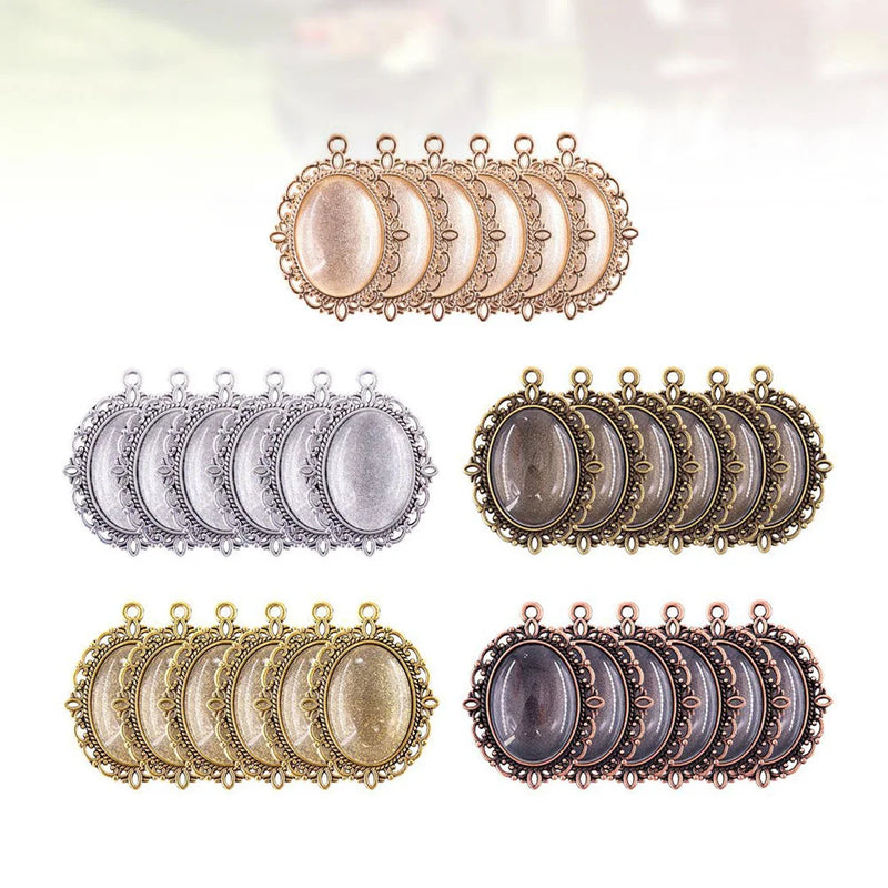 Oval Pendant Trays Bezel Jewelry Blanks Setting Base Frame Metal Charms
