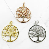Pendant Tree 925 Sterling Silver Golden Rose Jewelry Accessories