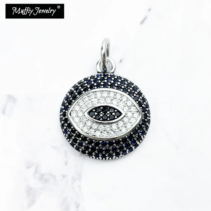 925 Sterling Silver Pendant Eye High Zircon Jewelry for Protection
