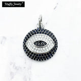 925 Sterling Silver Pendant Eye High Zircon Jewelry for Protection
