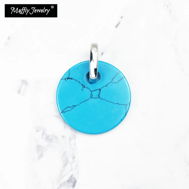 Turquoise Disc Fine Jewelry Pendant