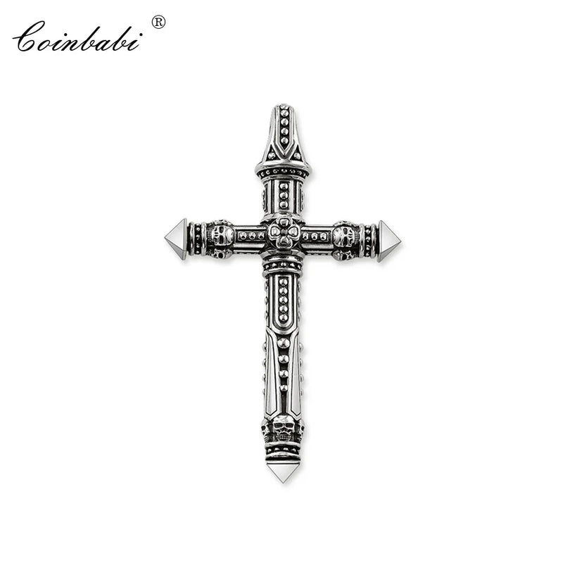 Vintage Skull Cross 925 Silver Key Chain Gift