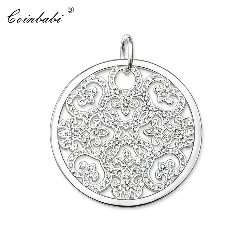 Pave 925 Sterling Silver Pendant Ornament for Women