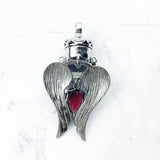 925 Sterling Silver Pendant Wing Crown Skull with Zircon Stones