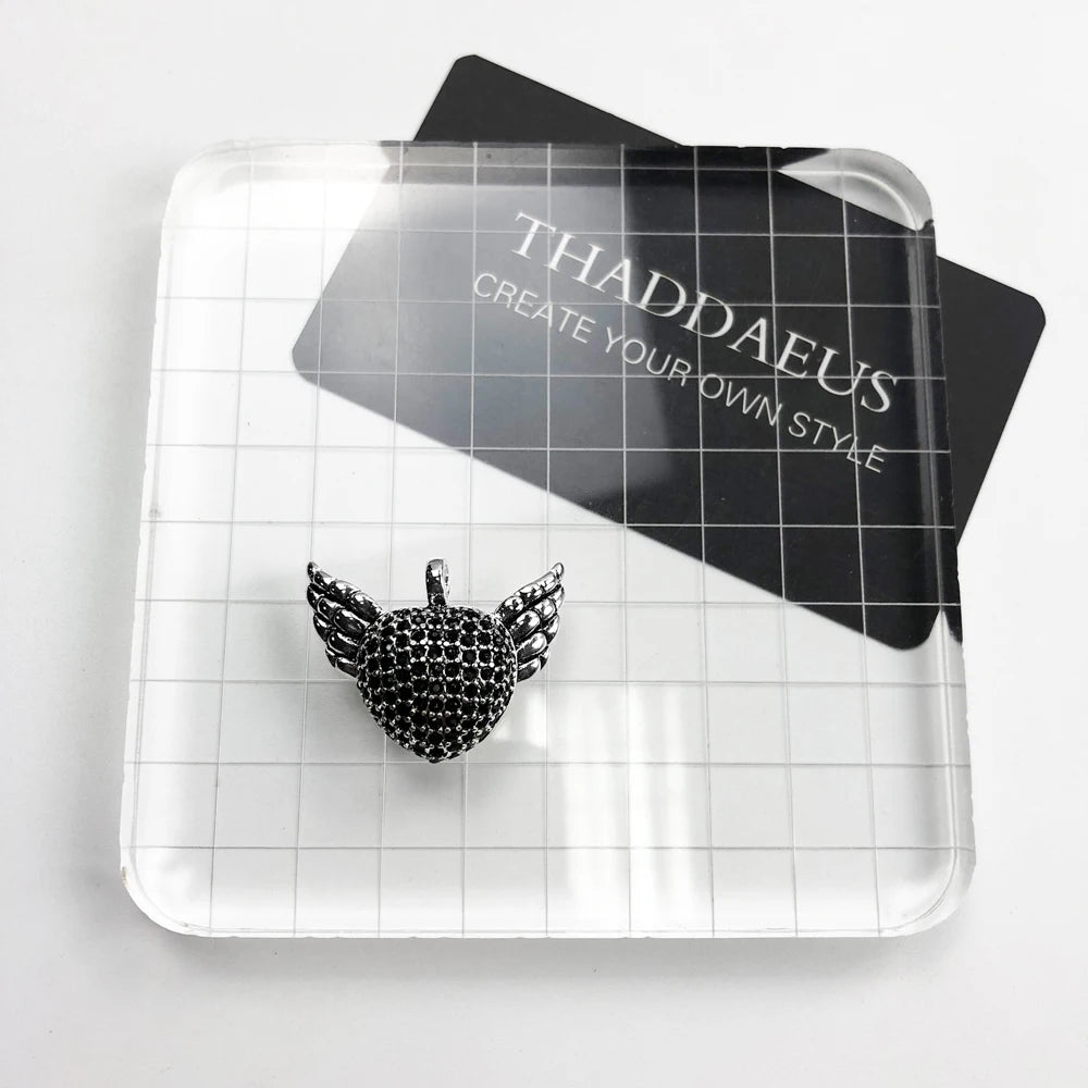Pendant Wings Heart Black Vintage Jewelry Europe Bijoux Accessory