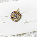 Pendant Wreath Flowers Amulet in 925 Sterling Silver Fine Jewelry