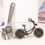 Bicycle Pendant Wrench 65*19 mm 5 pcs Vintage Bronze Silver Plated Metal