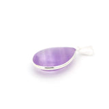 Amethyst Teardrop Pendant Necklace Brazilian Silver Plated
