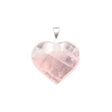 Rose Quartz Heart Necklace. Mineral Love & Inner Healing