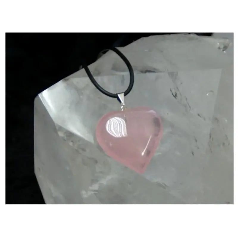 Rose Quartz Heart Necklace. Mineral Love & Inner Healing