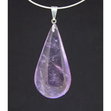 Amethyst Teardrop Pendant Necklace, Natural Stone from Brazil
