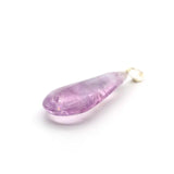 Amethyst Teardrop Pendant Necklace, Natural Stone from Brazil