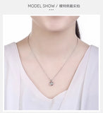 Heart Pendant Necklace 925 Sterling Silver Plated Platinum