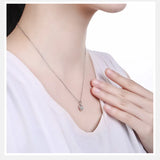Heart Pendant Necklace 925 Sterling Silver Plated Platinum