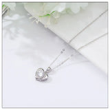 Heart Pendant Necklace 925 Sterling Silver Plated Platinum