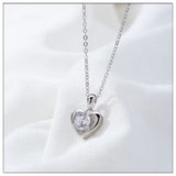 Heart Pendant Necklace 925 Sterling Silver Plated Platinum