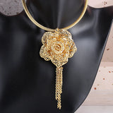 Gold Plated Pendant Necklace with Crystal Accent