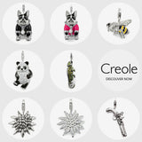 925 Sterling Silver Bulldog Bee Panda Chameleon Snowflake Pistol Pendant