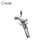 925 Sterling Silver Bulldog Bee Panda Chameleon Snowflake Pistol Pendant