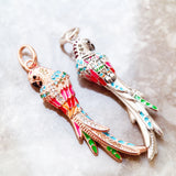 Colourful Parrot Pendant, 925 Sterling Silver Jungle Gift