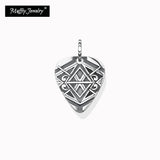 925 Sterling Silver Dog Tag Pendant Guitar Plectrum Necklace Jewelry