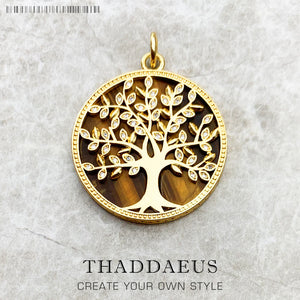 Golden Tree Spring Jewelry 925 Sterling Silver Nature Gift For Women