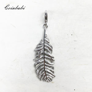 Feather Pendant 925 Sterling Silver Jewelry Lobster Clasp Necklace Bijoux